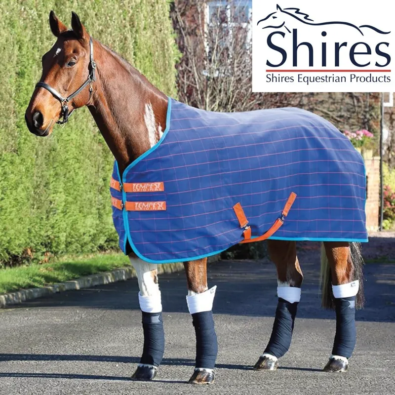 Shires Tempest Original Stable Sheet - Royal Orange Check